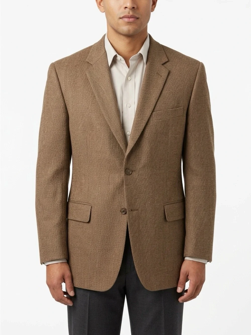 Ralph Lauren Blazer Two Button Notch Lapel Pure Wool Brown 46 R